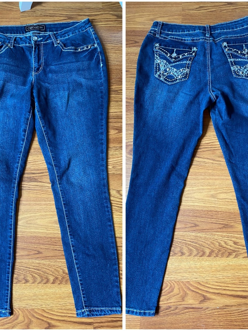 Y2K aesthetic modern embellished jeans